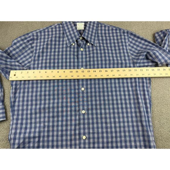 Brooks‎ Brothers Regent Button Down Shirt Men's Large Blue Plaid Colorful Preppy - Picture 9 of 11